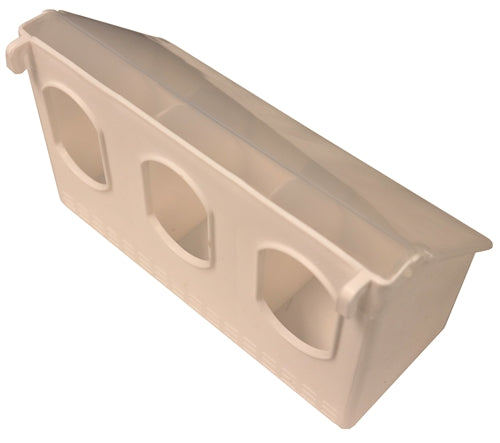 Plastic 3 Hole Quail, Pigeon, Dove, Bird Feeder Outside Of Cage Fill